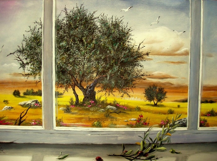Art original Landscape oil painting handmade, 70 x100cm , 27,6x39,4in