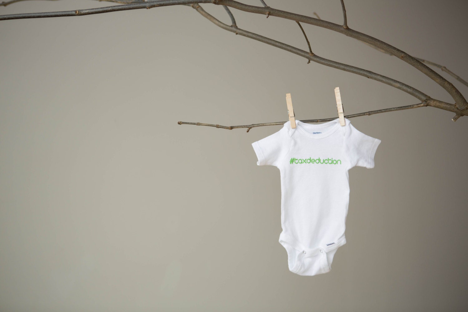 Short Sleeve "Hashtag Tax Deduction" Bodysuit, 0-3 Months, 3-6 Months, 6-9 Months, 12 Months, 18 Months, 24 Months