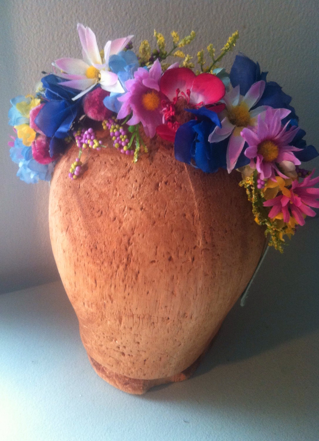 The Mia- Bohemian Floral  Headdress Vintage Flowers Spring Daisies Crown Drew Barrymore Flower Child Spring Wedding Bridal Headpiece