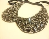 BLACK Peter Pan Collar Necklace Handmade, Unique  bridal wedding detachable gift woman new winter cowl collar stole silk bolero