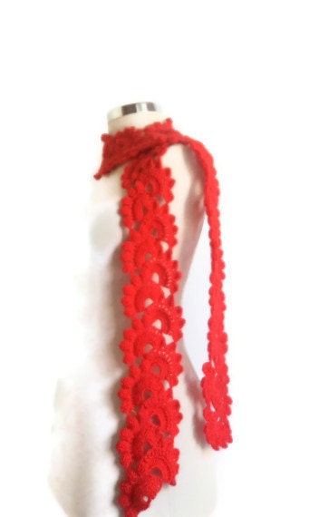 Sale red scarf shawl handmade gift mother
