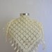 Ivory shawl, bonnet hot new knitting handmade crcohet wedding bridal shawl.knitting, fashion,shrug,stole, capelet, cream, women, scarflette