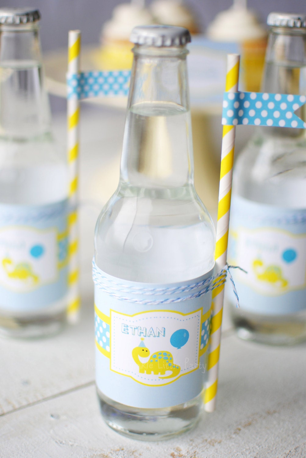 Dinosaur Birthday Party Drink Labels Wrappers Il_170x135