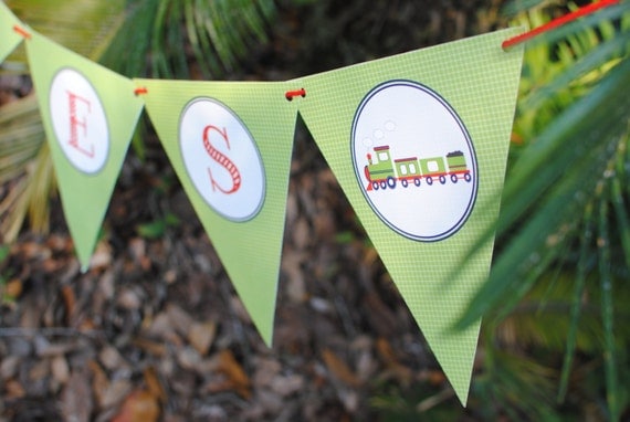 Choo Choo Train Birthday Party Personalized Banner Il_570xn