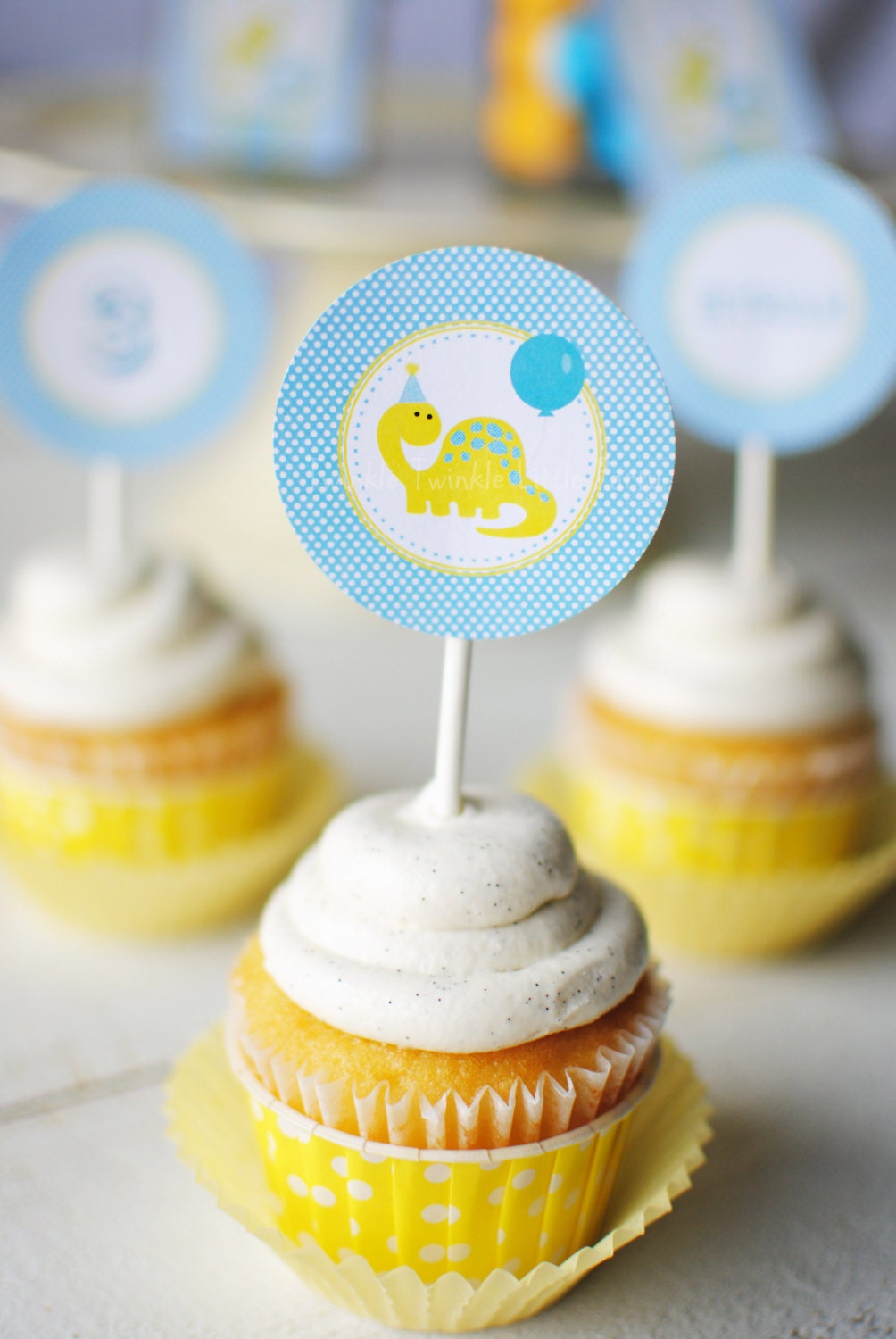 Dinosaur Birthday Party Cupcake Toppers Il_570xn