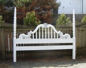 Vintage White King Size Headboard - Shabby Chic Furniture