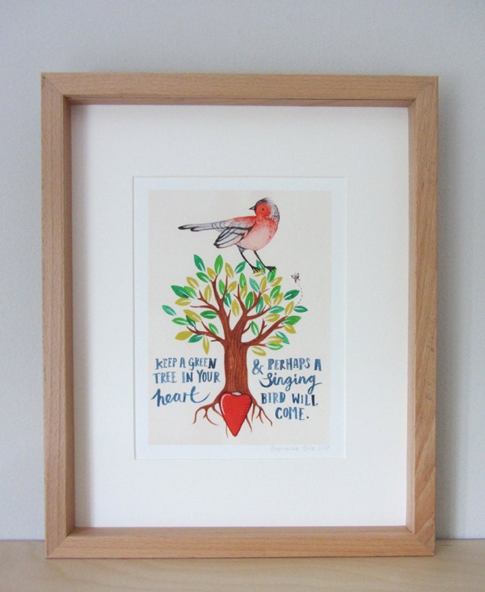 A5 Giclee print: Singing Bird illustration