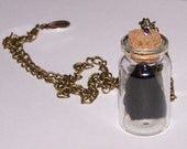 REAL BUTTERFLY wing charm jar necklace