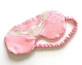 Eye Mask Eyemask Lingerie Eye Pillow / Pink Deer Leopard Silk Vintage Jacquard - Lola Private Eye Sleep Mask