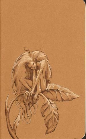 Hand Decorated Moleskine Journal, Fantasy art, Fairy