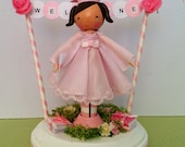 Pink graduation clothespin doll