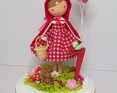 Red riding hood cake topper