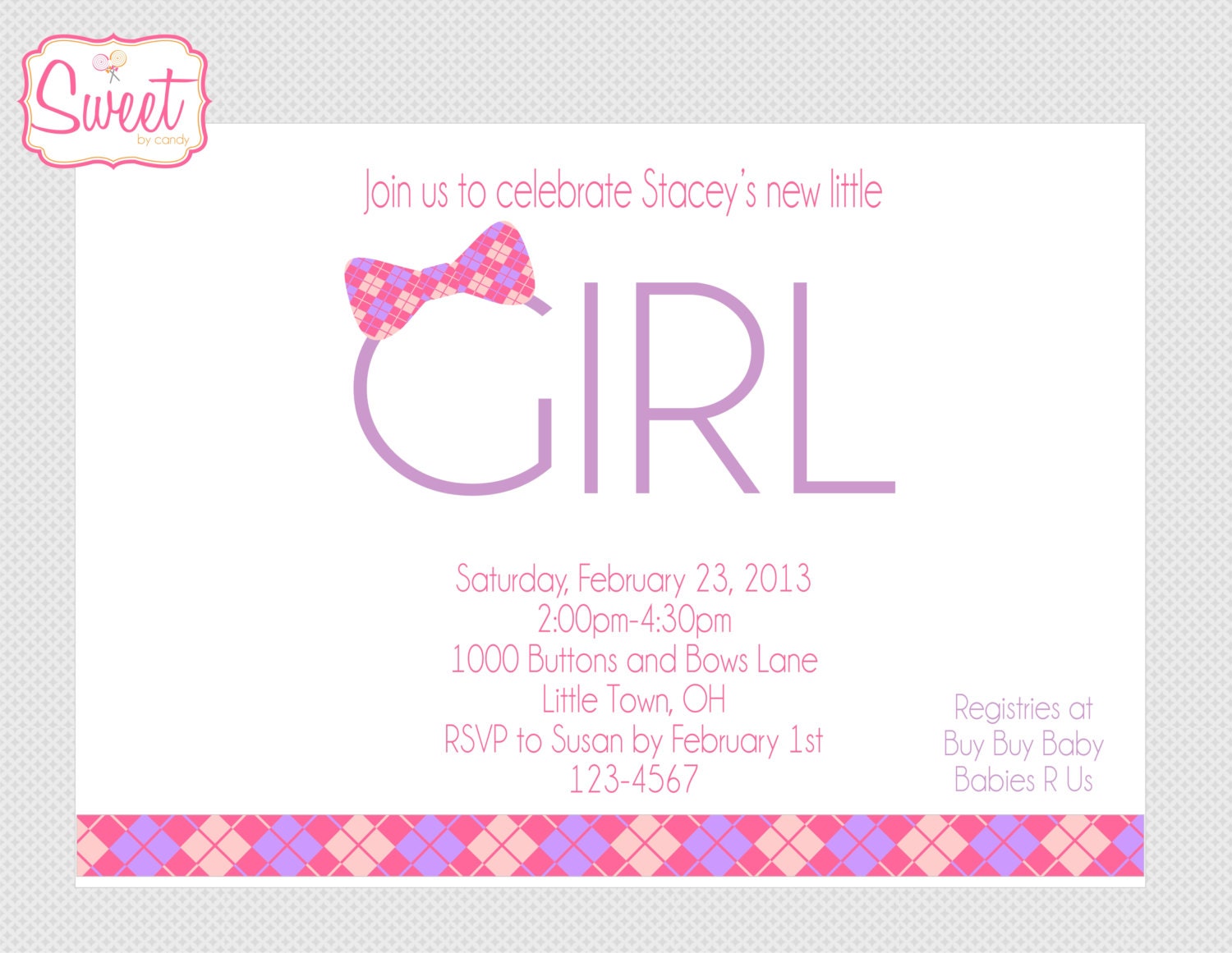Little Girl Baby Shower/Sprinkle DIY Printable Invitation Il_570xn