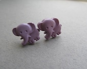 Baby Purple Elephant Earrings