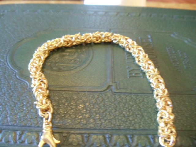 Chainmaille non tarnish Gold Byzantine Bracelet CM13-11