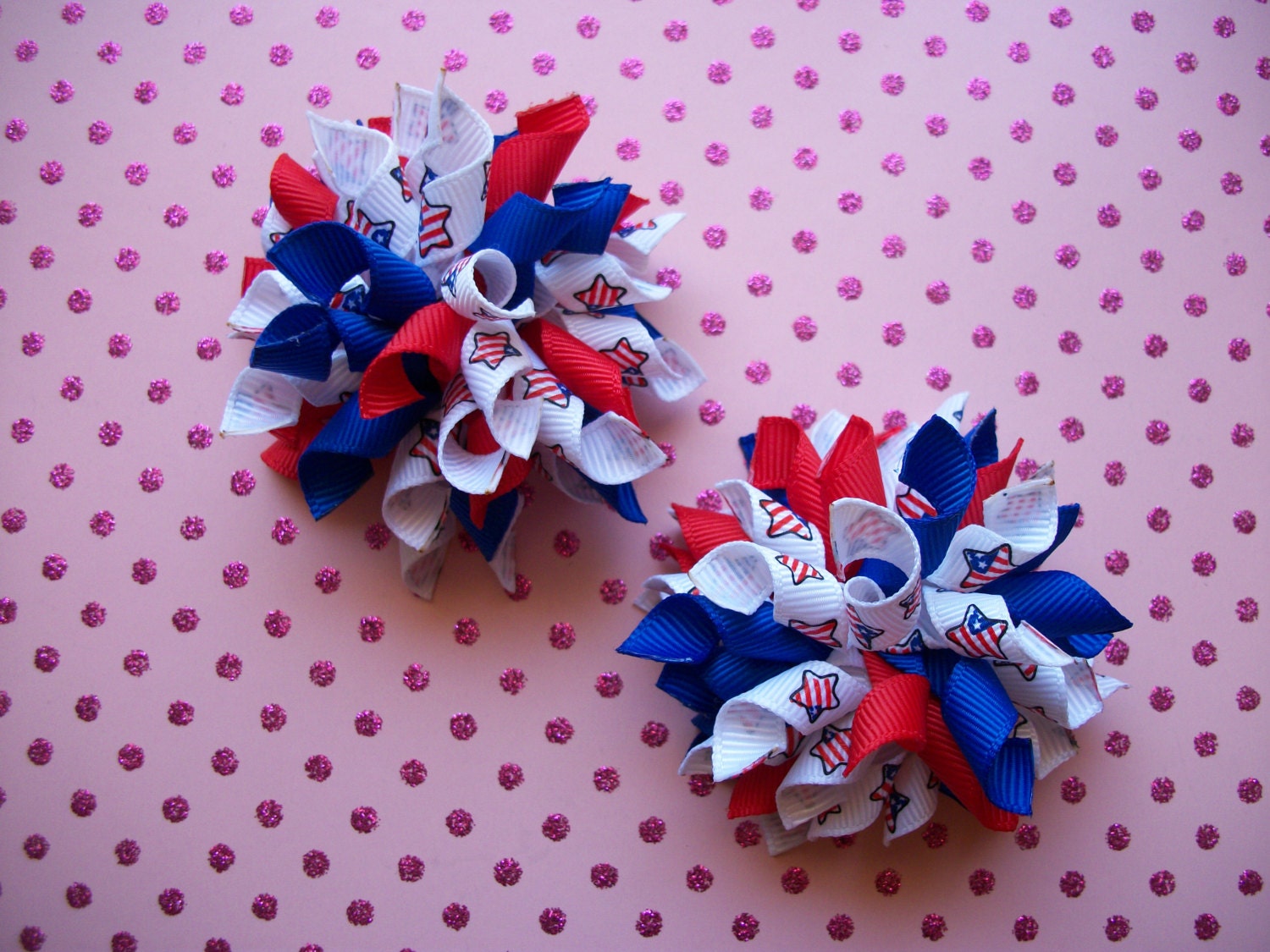 4th of July Stars Mini Korker Bow Set