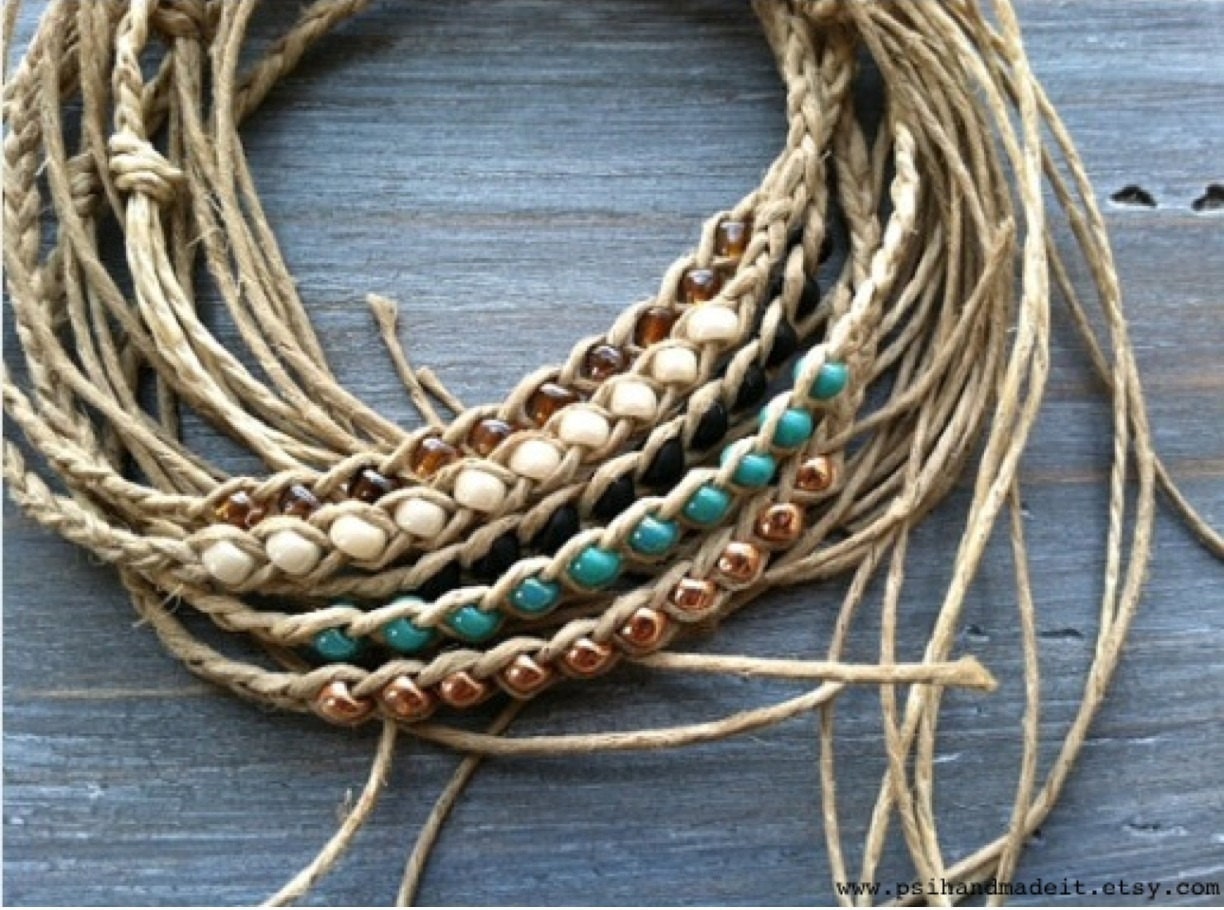 Beaded Hemp Wish -  Friendship Bracelet - More Colors