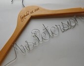 Personalized Natural Wood Wedding Hanger/Bridal Hanger - ORIGINAL Wood Burning