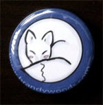 Cute Sleeping White Arctic Fox 1-1/2" button pin cute nature wildlife - Brandy Woods