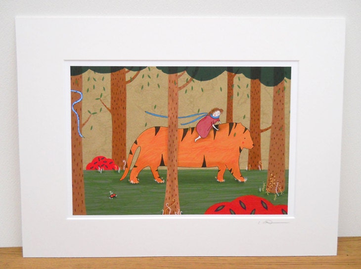 Tiger Dreams A4 Print, Decorative Art Print
