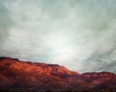 Sandia Mountains Sunset Photography Print 11x14 Fine Art New Mexico Southwest Desert Winter Landscape Photography Print.