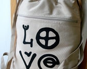 Love Canvas Backpack Screen Printed