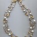 Lovely vintage Vendome 2-strand necklace - opalescent lampwork beads, faux pearls, Swarovski comet OR crystals