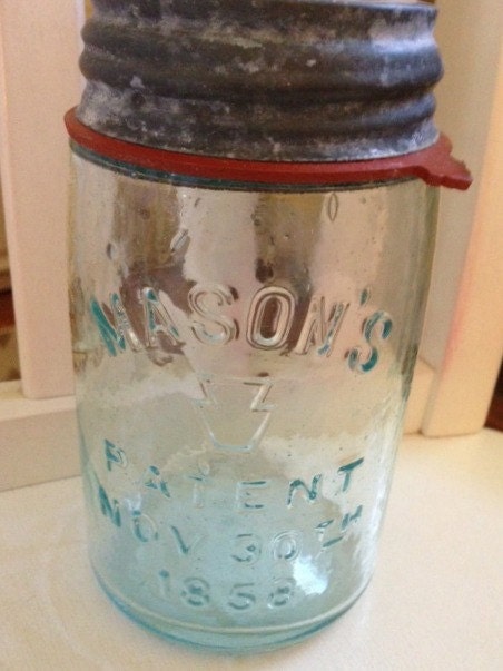 Vintage Aqua Blue Atlas Mason Jar
