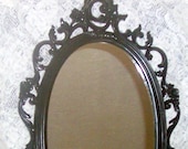 Vintage hollywood regency mirror ornate black mid century 60's shabby chic paris apartment