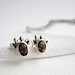 Brown Giraffe Silver Stud Earrings, Smoky Quartz, MADE TO ORDER