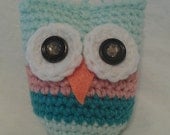 Hanging Crocheted Owl (Mint/Rose/Teal)