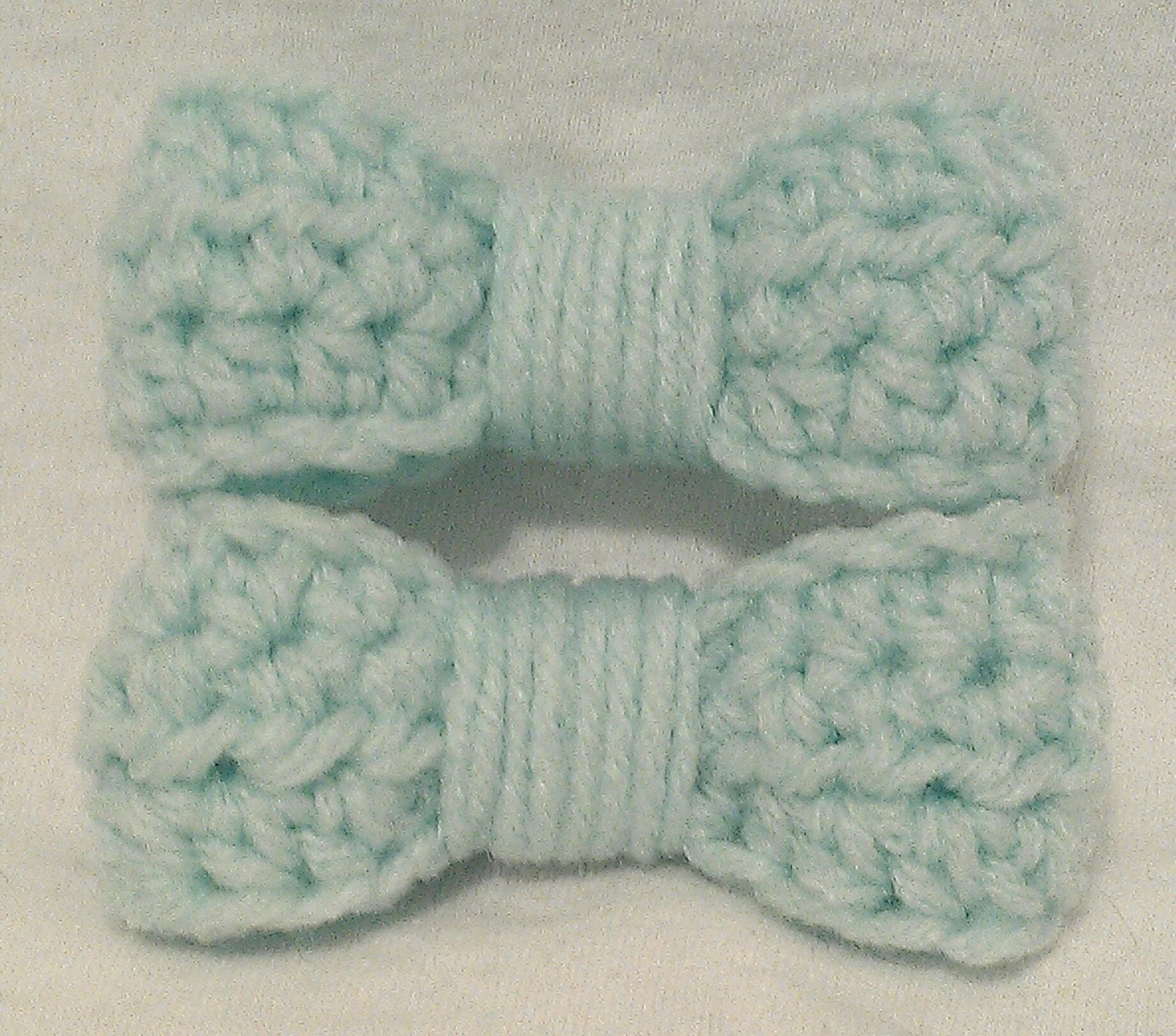 Crocheted Bow Clip Set (Mint)