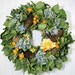 Dried Floral Wreath "Sunny Skies",  Dried Flowers, Hydrangea Wreath, Dried Flower Wreath, Wall Decor