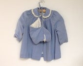 1950's Robin's Egg Blue Swing Coat and Bonnet Set