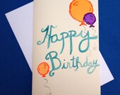 Happy Birthday Hand Painted Greeting Card