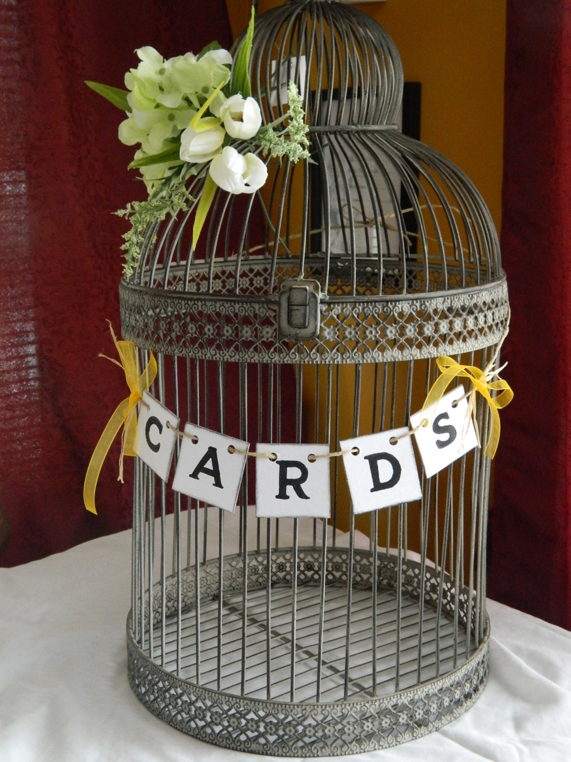Wedding Cards Box Suitcase Banner-Wedding Cards Birdcage Sign- Rustic Cards Suitcase Sign- You Pick The Colors