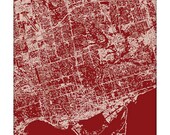 Toronto Cityscape / Ontario Canada Wall Art Poster / Graphic City Map Art Print / 8x10 Digital Print / Choose your color