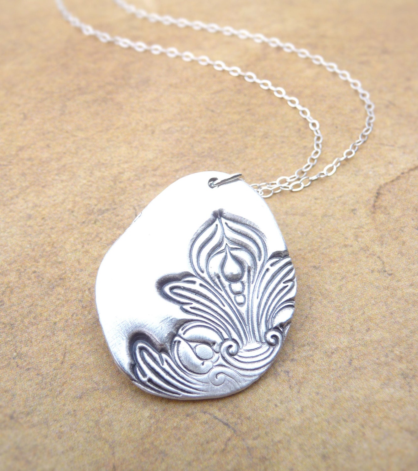 Boho tribal necklace made from reclaimed recycled silver