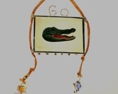 Stained Glass Go Gator Orange Blue Team Original Art