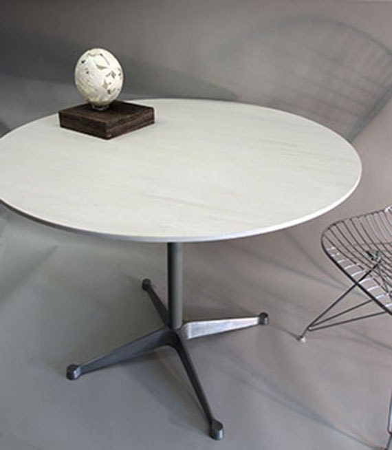 Herman Miller, Eames Refurbished Aluminum Group Office Table with 36" Solid Gray  Maple Top.