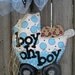 boy oh boy Twin Boy Burlap Door Hanging/ Door Decoration