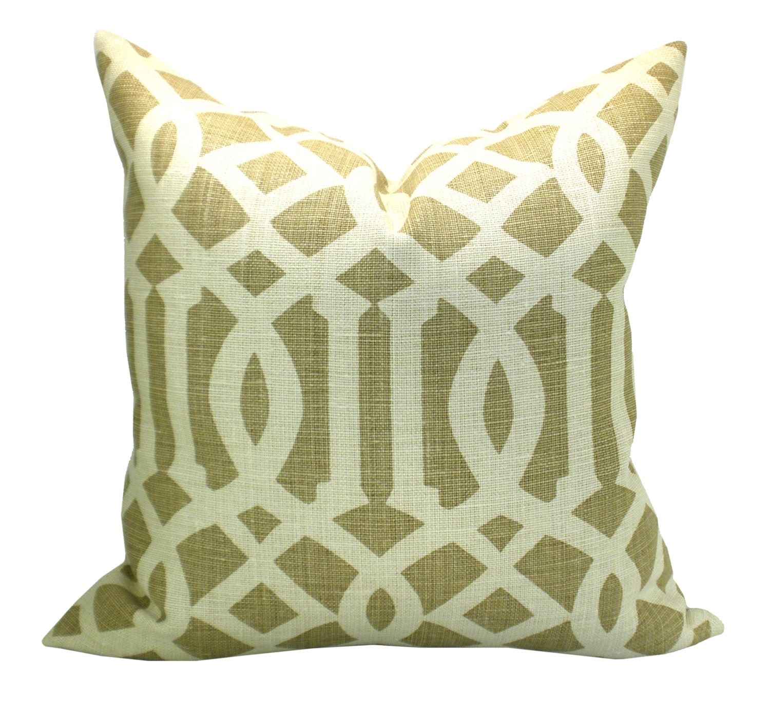 Kelly Wearstler Imperial Trellis pillow cover in Coffee/Natural - 24 x 24