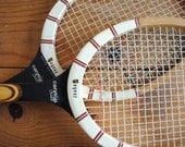 Vintage Tennis Rackets - Made in Holland Pair of Regent Cannon Ball Wooden Rackets Don Bridge - labiblioteca