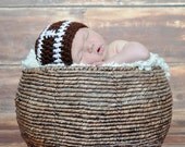 Baby football hat photography prop in Dark Brown (sizes nb, 1-3mos, 3-6mos, 6-12mos)