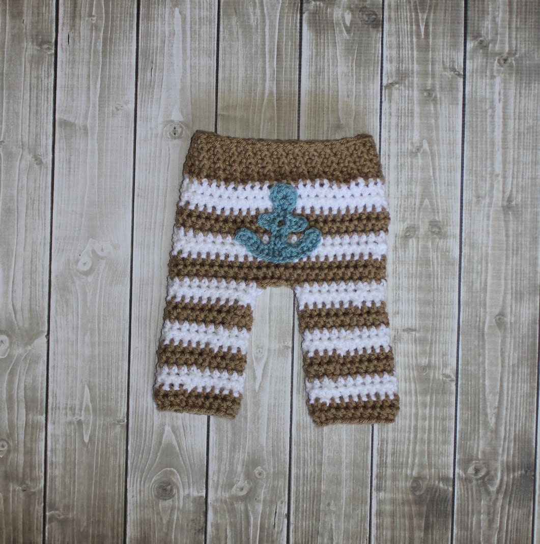 Newborn Anchor Striped Pants Longies RTS (Over 70 colors available)
