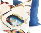 Colorful Tropical Fish Decorative Pillow Cover  20x20 toss pillow, accent pillow, throw pillow