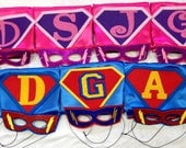 BUNDLE of 8 Boys & Girls PERSONALIZED Super Hero Capes Plus Masks for Birthday Party Gifts