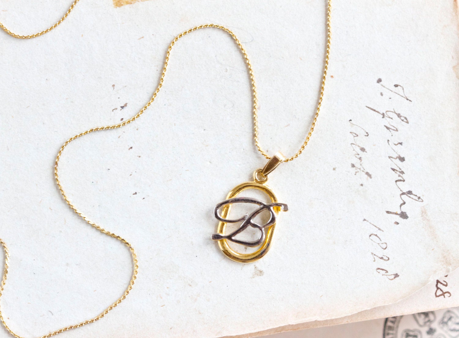 B is for Beautiful - Golden Letter B Necklace - Initial B Pendant on Chain