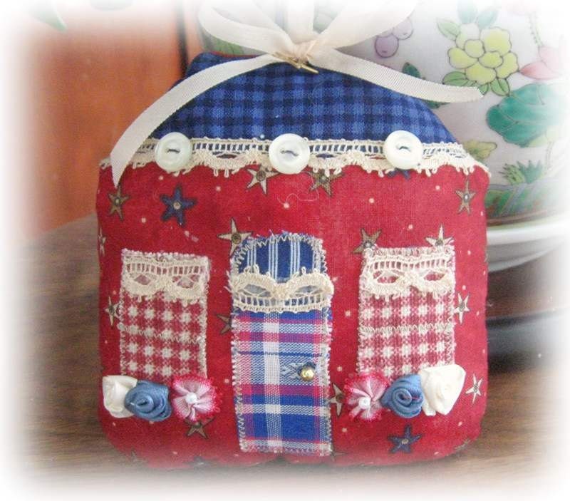 PATRIOTIC Door Hanger Cottage, RED STARS, Ornament, Pillow, Bowl Filler,  Prim Cloth Handmade CharlotteStyle Decorative Folk Art