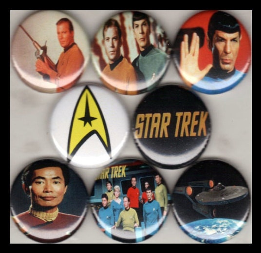 8 Brand New 1" "Star Trek" Button Set